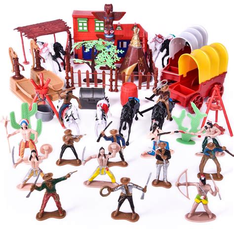 Toy Soldiers Indians Cowboys West, Plastic Figures Play set,Cowboy and Indian 41965898165 | eBay
