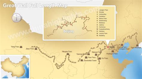 Great wall of China map - The great wall of China map (Eastern Asia - Asia)