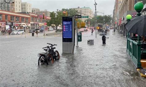 New York City warned ‘climate change is here’ as storm floods streets and subway | New York ...