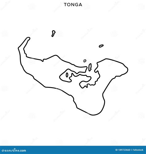 Outline Map of Tonga Vector Design Template. Editable Stroke Stock Vector - Illustration of logo ...