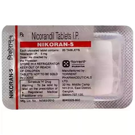 Nikoran 5 Tablet: Uses, Price, Dosage, Side Effects, Substitute, Buy Online