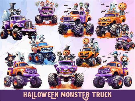 Halloween Monster Truck PNG Bundle Spooktacular Designs - Etsy