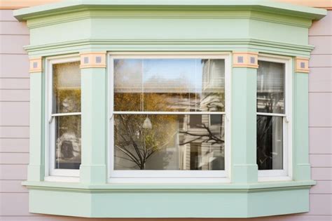 Premium Photo | Detailed shot of victorian house bay windows and trim