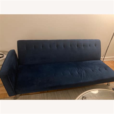 Blue Velvet 3 Seats sectional Sofa - AptDeco