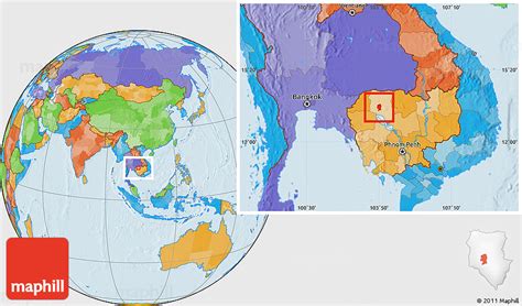 Political Location Map of Angkor Thom