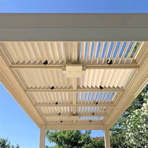 Custom Modern Louvered Garden Pergola (Options: 20' L x 10' W, 8" x 8" Posts, Mobile Louvers ...