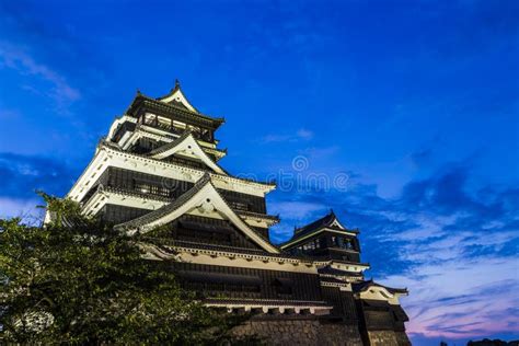 Kumamoto Castle at Night in Kumamoto, Kyushu, Japan. Stock Photo - Image of color, peaceful ...