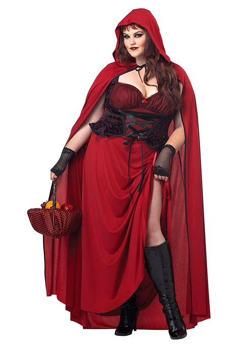 Dark Red Riding Hood Plus Size Costume for Women | Red Riing Hood Costumes - $59.99