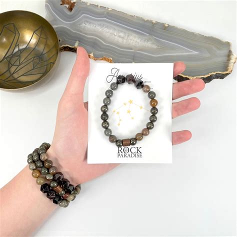 Aquarius Zodiac Gemstone Crystal Stretch Bracelet – Rock Paradise