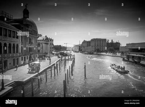 VENEZIA, ITALY - August 17, 2023: venice grand canal view with boats and gondolas Stock Photo ...