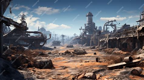 Premium AI Image | PostApocalyptic Wastelands game background