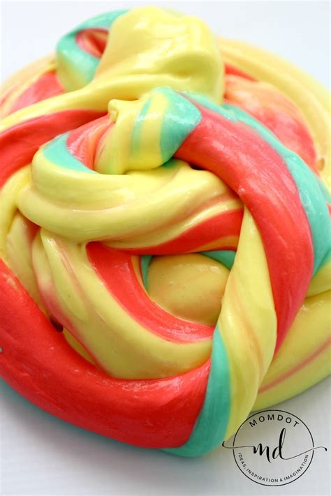 Rainbow Fluffy Slime DIY Homemade Recipe with Shaving Cream - Momdot.com