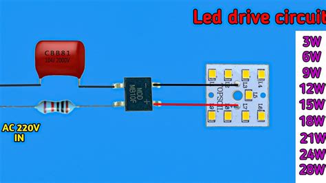 How to make led driver circuit banaye. mb10f bridge rectifier se || 3W 6W 9W 12W 15W 18W - YouTube