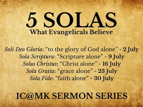 5 Solas of the Reformation - Sola Fide - International Church @ Mont Kiara