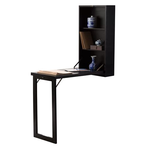 Amazon.com - Bombay Company Landon Wall Desk - Black - | Wall desk, Black desk, Wall mounted desk