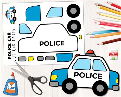 Printable Police Car Craft Transportation Craft Build a Police Car ...