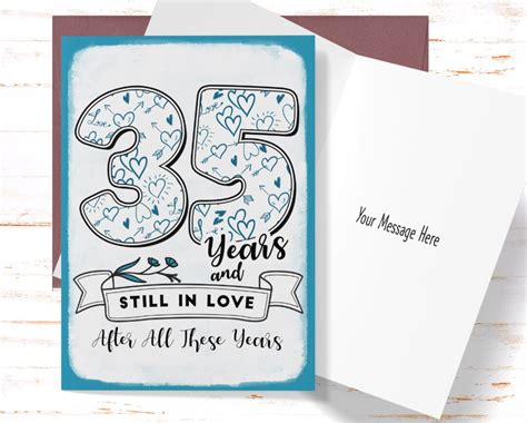 35th Anniversary Card, 35th Anniversary Gift, Thirty Fifth Anniversary ...