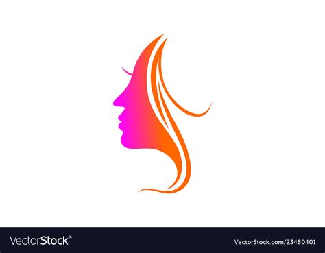 Women beautiful face logo Royalty Free Vector Image