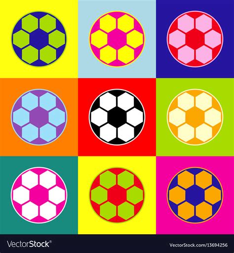 Soccer ball sign pop-art style colorful Royalty Free Vector