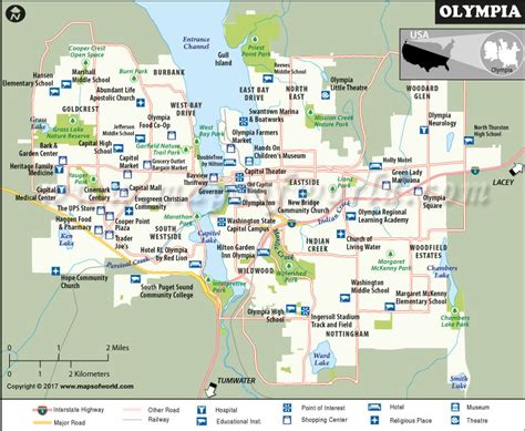 Olympia Map, Washington | Map of Olympia