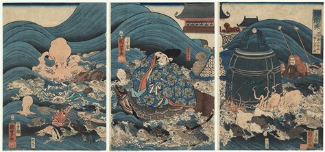 Fuji Arts Japanese Prints - Ryugujo, The Palace of the Dragon King, 1861 by Kuniyoshi (1797 - 1861)