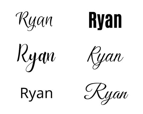 Ryan Svg Ryan Baby Name Svg Ryan Wedding Name Svg - Etsy