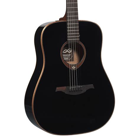 LAG T100D Dreadnought Acoustic Guitar, Black at Gear4music