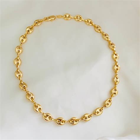 Gucci Chain Necklace 18k Gold Filled Gucci Necklace Gucci - Etsy