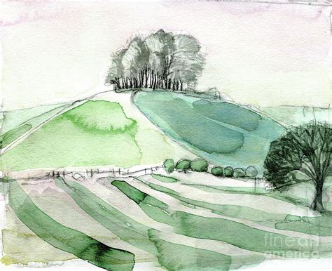 Hilltop Copse Painting by Elizabetha Fox - Fine Art America