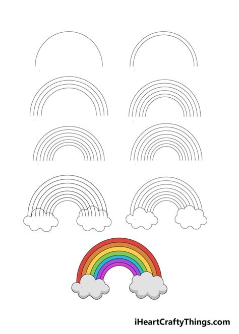 Rainbow Drawing - How To Draw A Rainbow Step By Step