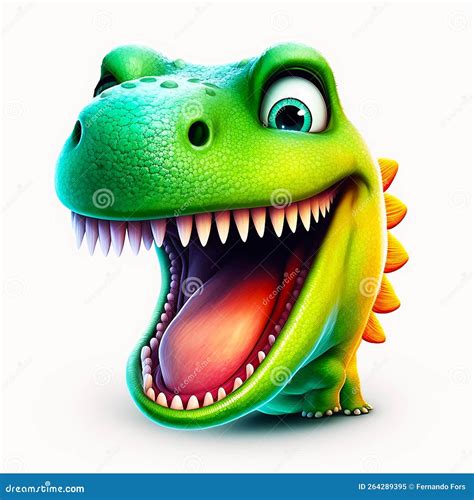 HAPPY DINO FACE EMOJI 3D Royalty-Free Stock Photo | CartoonDealer.com #264289395