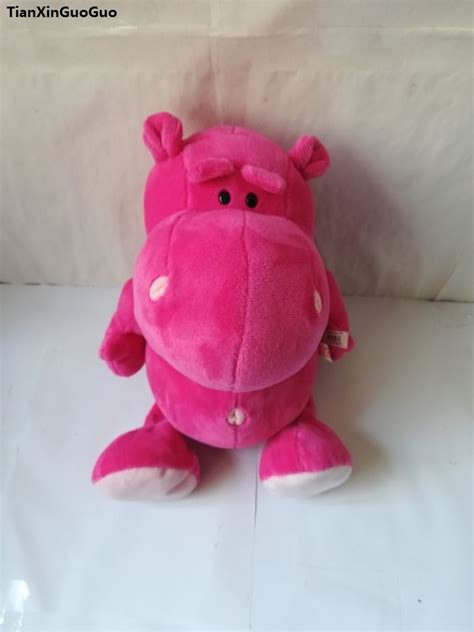 about 32cm hot pink hippo plush toy lovely cartoon hippo soft doll pillow toy birthday gift ...