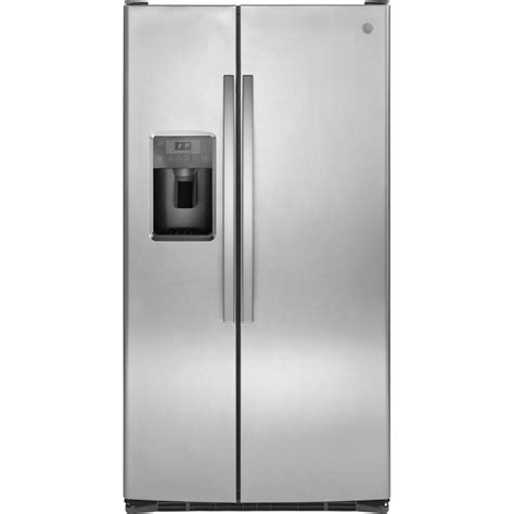 GE 25.4-cu ft Side-by-Side Refrigerator with Ice Maker (Stainless Steel ...