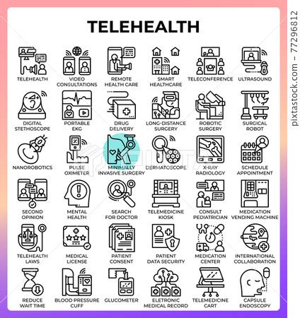 Telehealth concept icons - Stock Illustration [77296812] - PIXTA