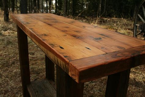 Rustic Reclaimed Barnwood Sofa Table | Barnwood furniture, Barn wood ...