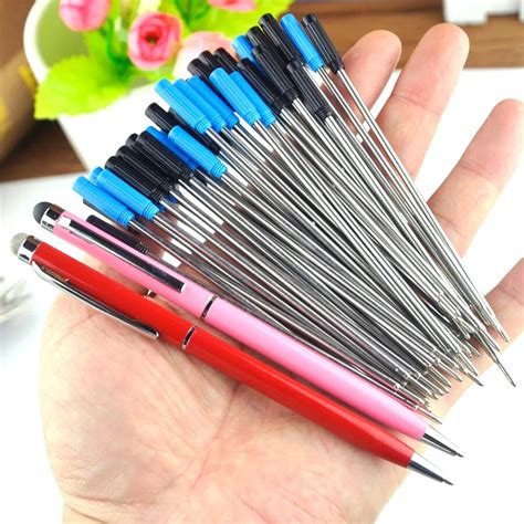 1000pcs Wholesale 0.7mm Black,Blue Ink Metal Ball Pen refill 115mm Long Pen Refill office ...