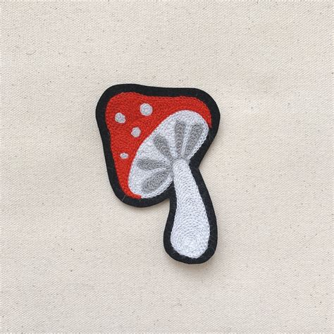 Wide-Cap Embroidered Mushroom Patch — APPRVL NYC Custom Chainstitch ...