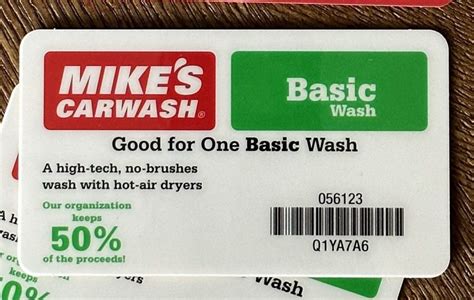 Mike's Carwash Basic Wash Card - North Hills Swim Club