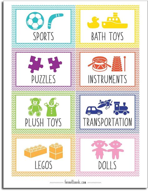 Printable Toy Bin Labels That Are Cute And Free | Kids toy organization ...