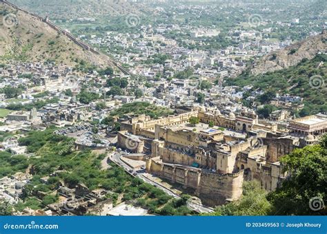 The View from Jaigarh Fort Over Amer Fort, Jaipur, Rajasthan, India ...