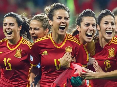 Premium AI Image | Spain's women's National Football Team victory in joyable moments