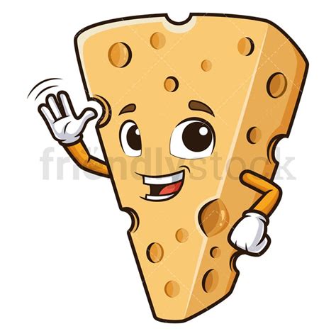 Happy Cheese Cartoon Clipart Vector - FriendlyStock