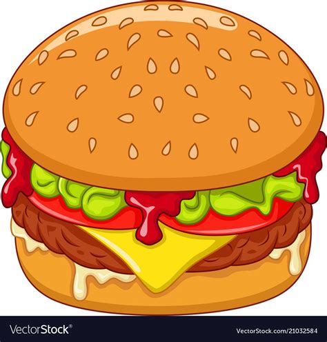 Cartoon burger isolated on white background. Download a Free Preview or High Quality Adobe ...