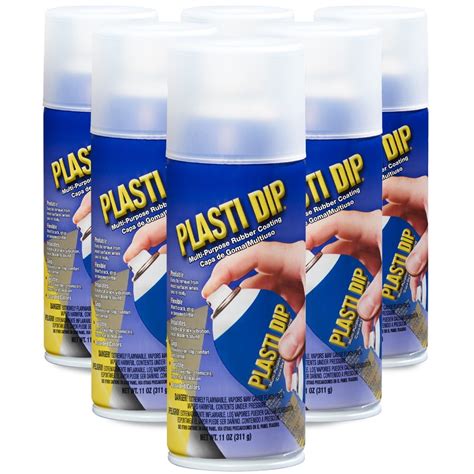 Plasti Dip Flexible, Protective Rubber Coating Clear Spray 11oz, 6 Pack ...