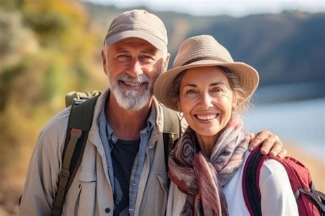 Premium AI Image | A happy seniors couple in traveling