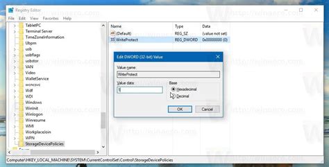 Enable USB write protection in Windows 10