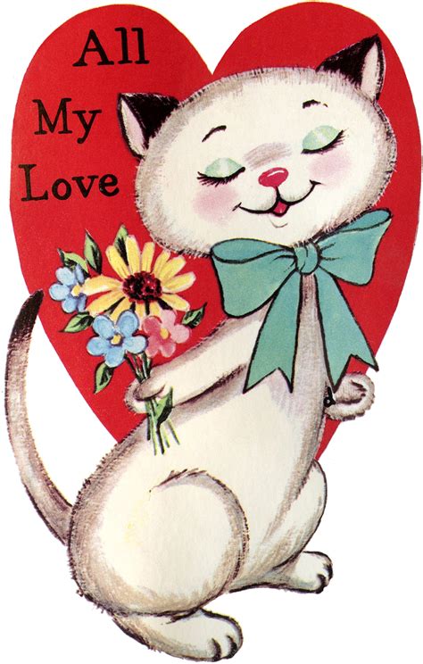 Vintage Cat Valentine Image - The Graphics Fairy