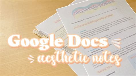 HOW TO MAKE GOOGLE DOCS NOTES AESTHETIC I Taking notes using google ...