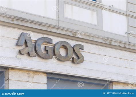 The Metal Sign of the Agos Company. Agos is an Italian Financial ...