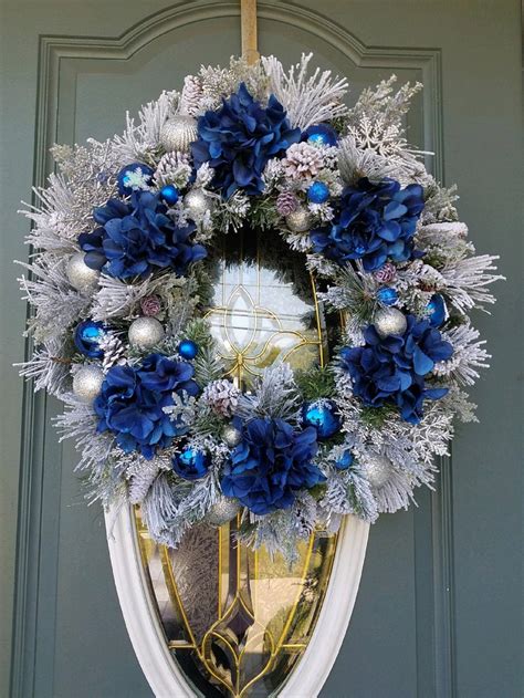 Christmas Wreath / Blue Christmas Wreath / Hanukkah Wreath/ | Etsy ...